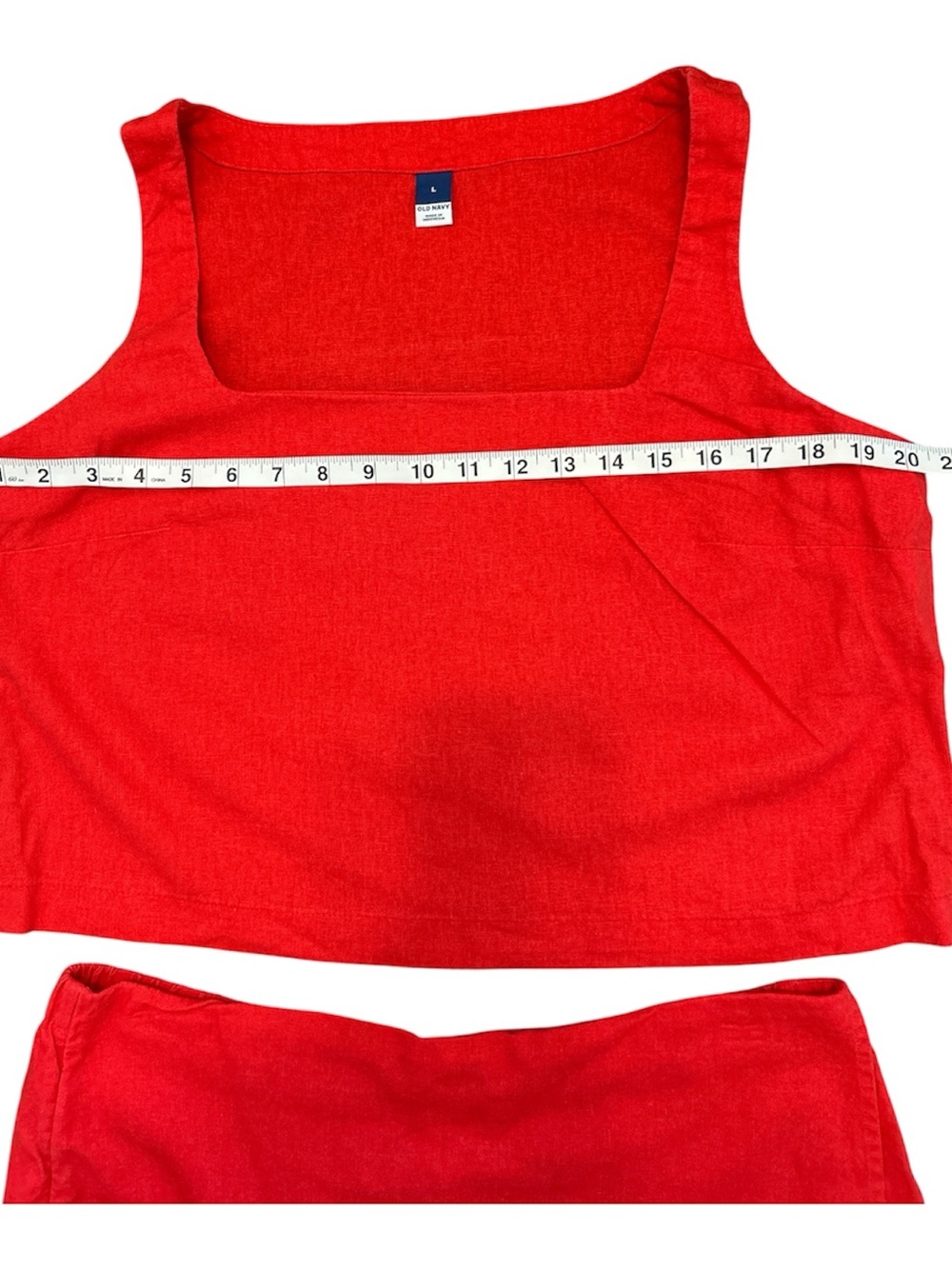 Old Navy Red/Orange Linen Blend Matching Set Tank Top & Skort Women’s Large - Picture 2 of 8